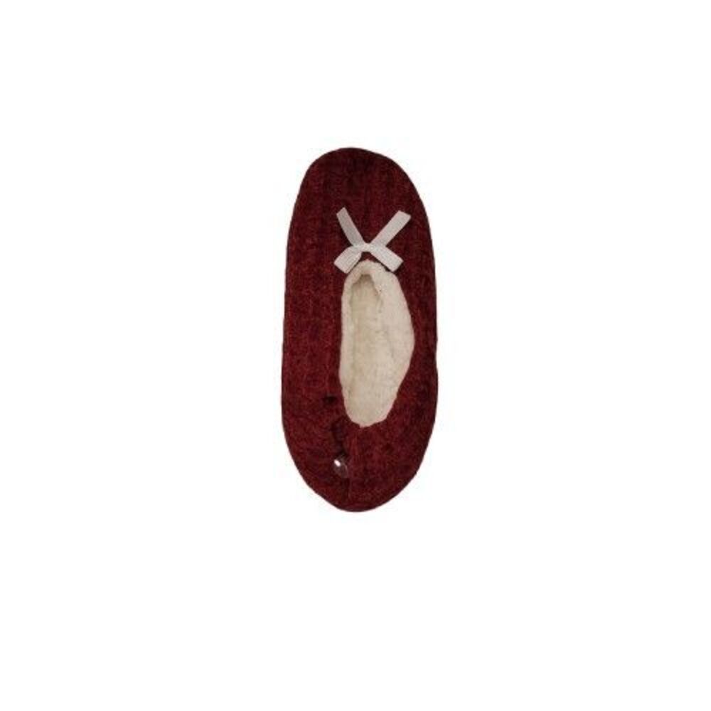Chenille Memory Foam House Slippers – Burgundy/Maroon – Women’s Size 8–9